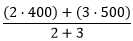 Weighted mean of lines